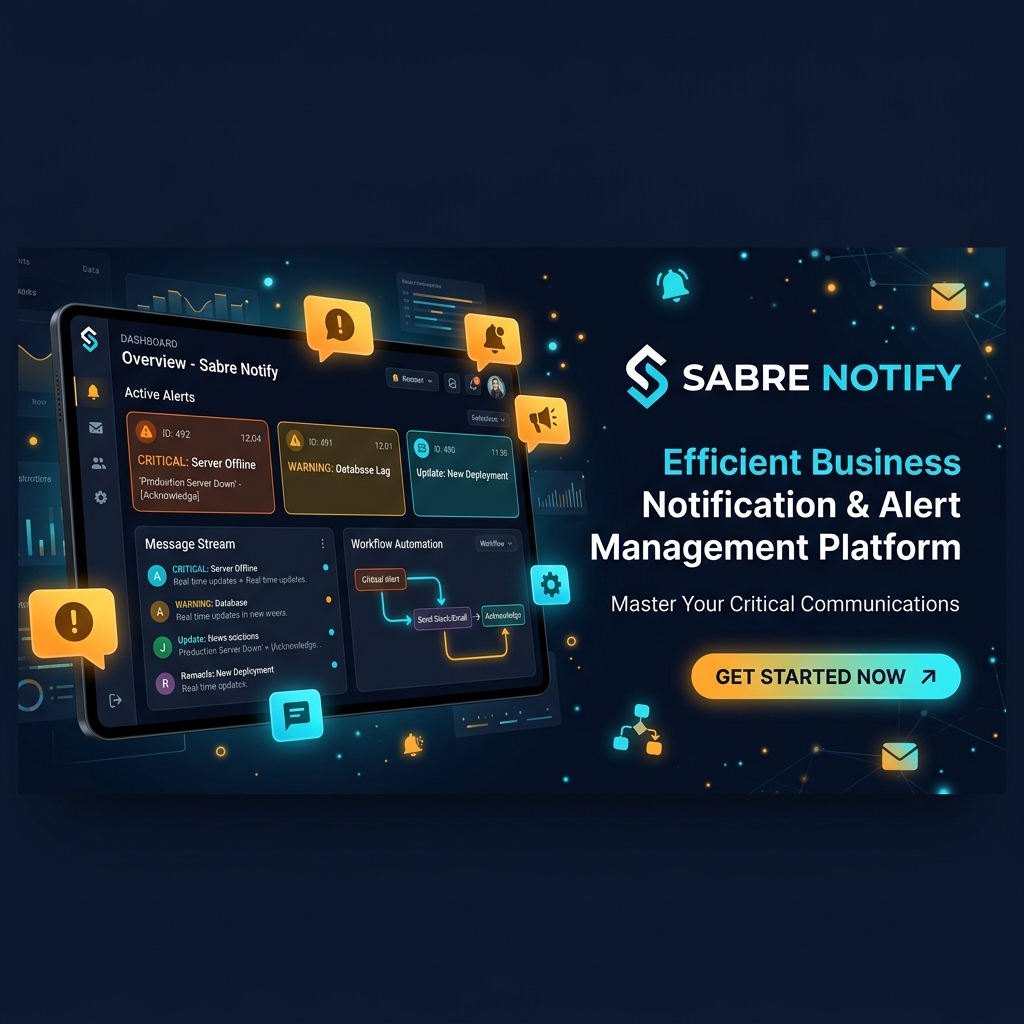 Sabre Notify Dashboard showing notification streams and alerts